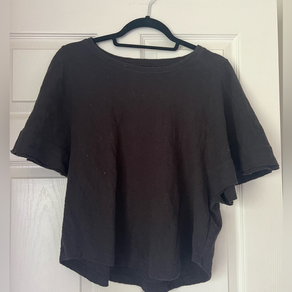 Madewell black wide sleeve shirt medium